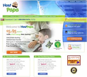 Visit Hostpapa Web Hosting Hompage
