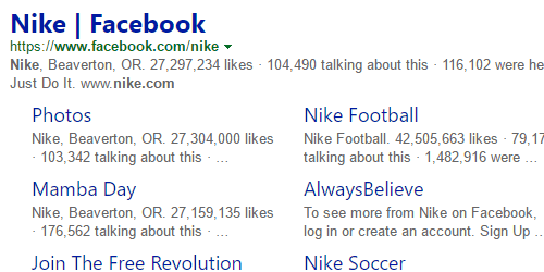 Facebook Search Results