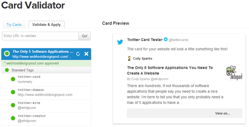 Validate Twitter Card